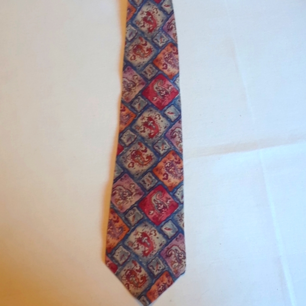 London Fog Paisley Tie 100% Italian Silk